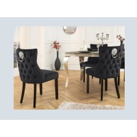 Chaise REGINA noire et dossier bas vue de dos