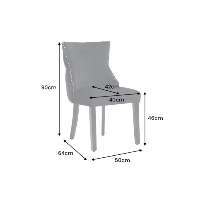 Chaise REGINA noire et dossier bas dimensions