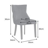 Chaise REGINA noire et dossier bas dimensions