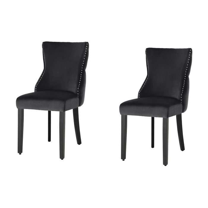 Lot de 2 chaises REGINA noire et dossier bas