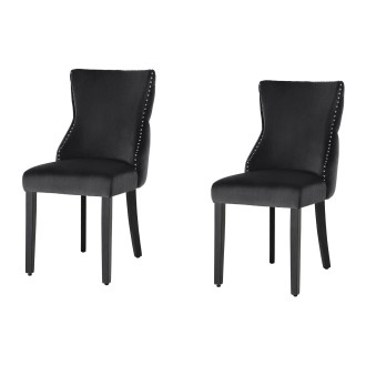 Lot de 2 chaises REGINA noire et dossier bas