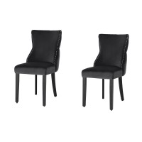 Lot de 2 chaises REGINA noire et dossier bas