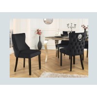 Chaise REGINA noire et dossier bas vue de côté