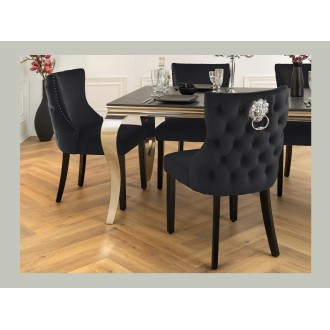 Chaise REGINA noire et dossier bas vue de dos rapprochée