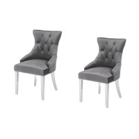 Lot de 2 chaises REGINA grises et argentées