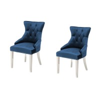 Lot de 2 chaises REGINA bleues et argentées