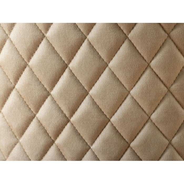Zoom sur le matelassage de la chaise REGINA beige et dorée