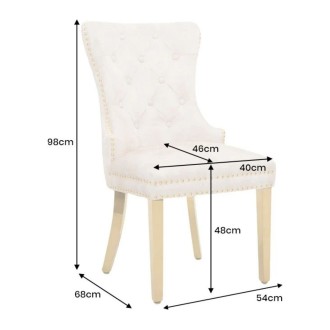 Chaise REGINA beige et dorée dimensions
