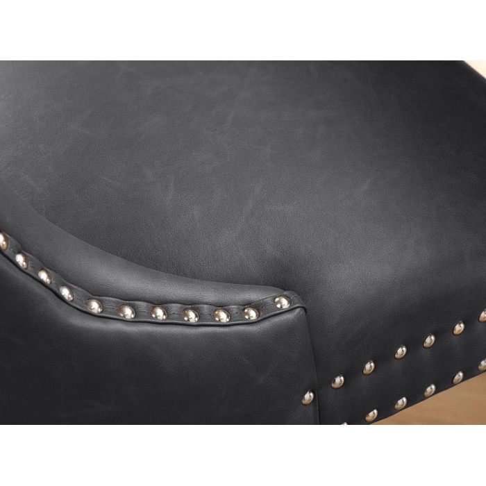 Zoom sur l'assise de la chaise REGINA grise et marron foncé