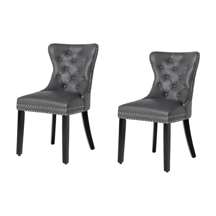 Lot de 2 chaises REGINA grise et marron foncé