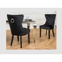 Chaise REGINA noire en velours vue de dos