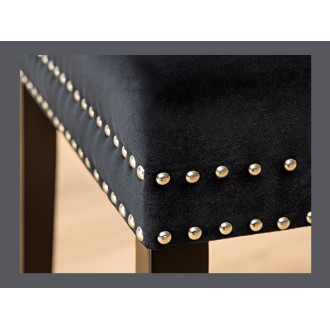 Zoom sur l'assise de la chaise REGINA noire en velours