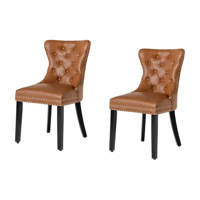 Lot de 2 chaises REGINA caramel