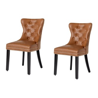 Lot de 2 chaises REGINA caramel