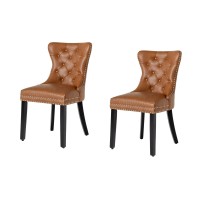 Lot de 2 chaises REGINA caramel