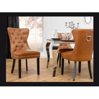 Chaise REGINA caramel vue de face