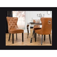 Chaise REGINA caramel vue de face