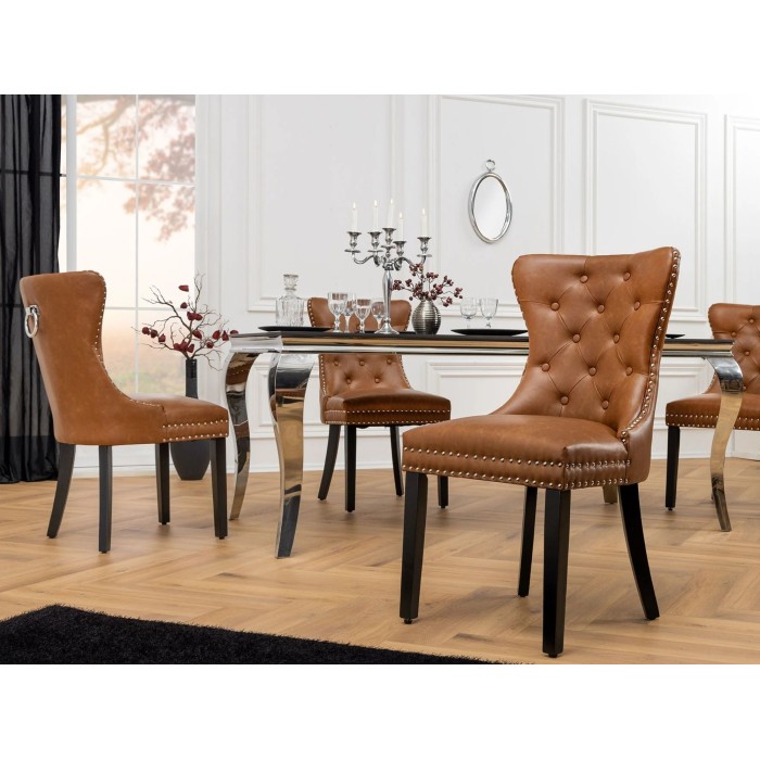 Chaise REGINA caramel mise en situation