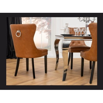 Chaise REGINA caramel vue de dos