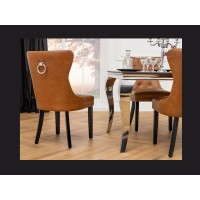 Chaise REGINA caramel vue de dos