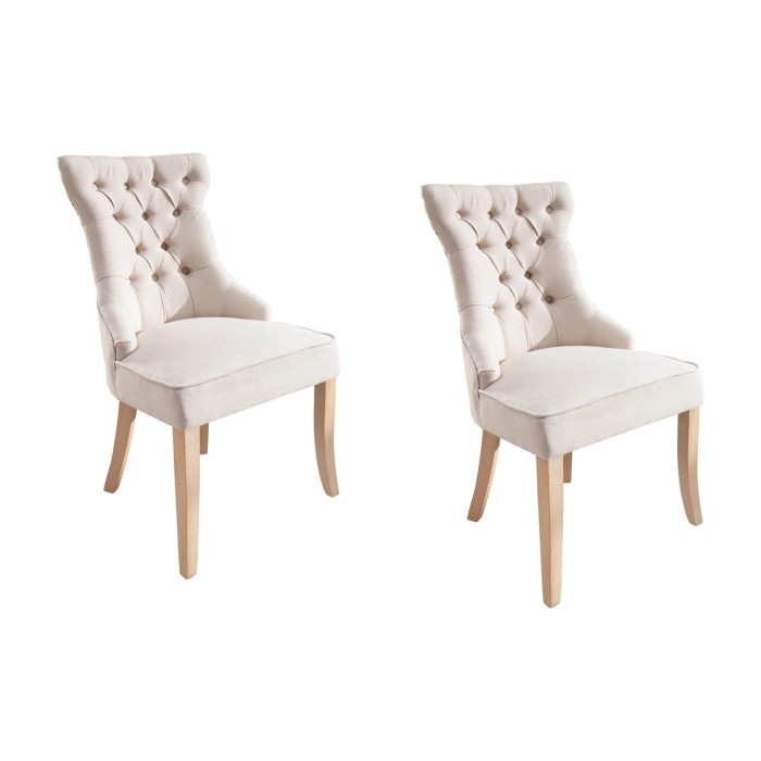 Lot de 2 chaises REGINA beige en lin