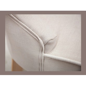 Zoom sur les coutures de la chaise REGINA beige en lin
