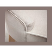 Zoom sur les coutures de la chaise REGINA beige en lin