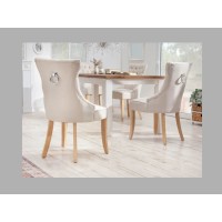 Chaise REGINA beige en lin vue de dos