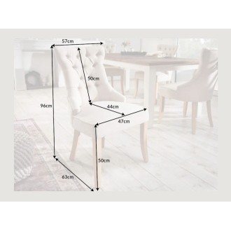 Chaise REGINA beige en lin dimensions
