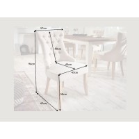 Chaise REGINA beige en lin dimensions