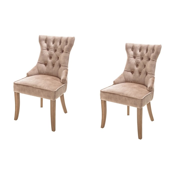 Lot de 2 chaises REGINA cappuccino en velours