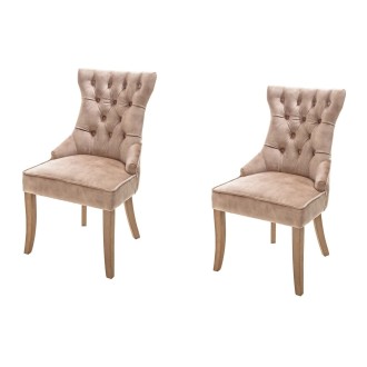 Lot de 2 chaises REGINA cappuccino en velours