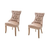 Lot de 2 chaises REGINA cappuccino en velours