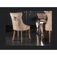 Chaise REGINA cappuccino en velours vue de dos