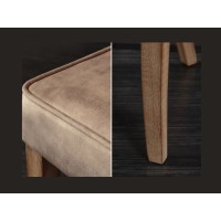 Zoom sur les détails de la chaise REGINA cappuccino en velours