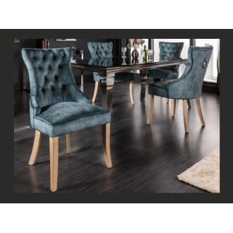 Chaise REGINA bleue grisée mise en situation