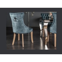 Chaise REGINA bleue grisée vue de dos