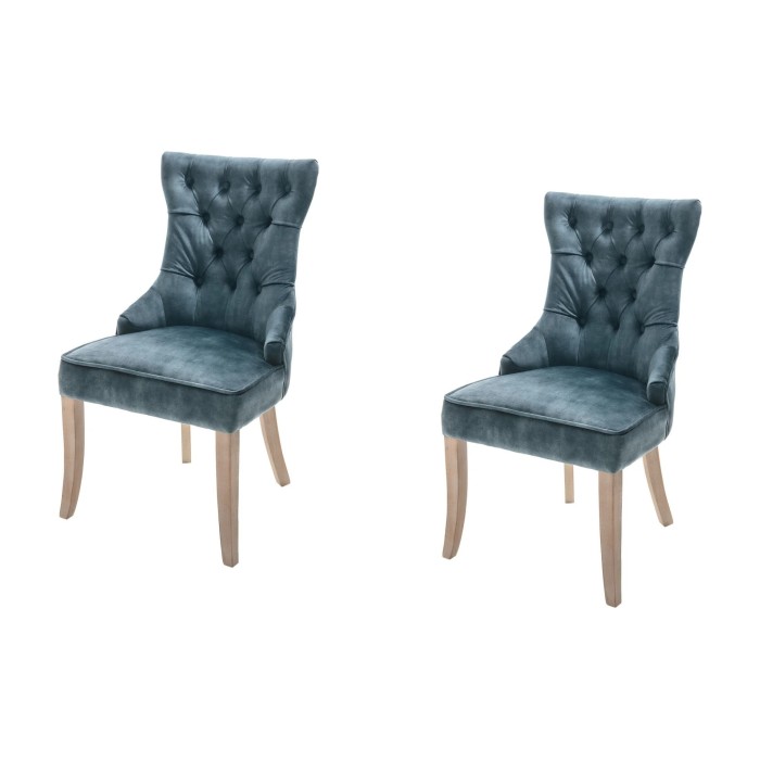 Lot de 2 chaises REGINA bleues grisées