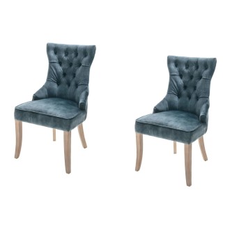 Lot de 2 chaises REGINA bleues grisées