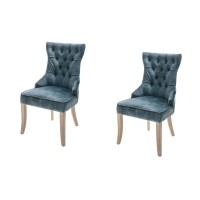 Lot de 2 chaises REGINA bleues grisées