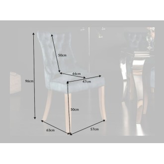 Chaise REGINA bleue grisée dimensions