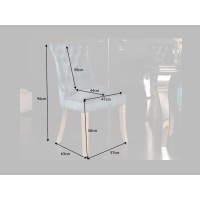 Chaise REGINA bleue grisée dimensions