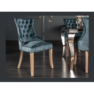 Chaise REGINA bleue grisée vue de face
