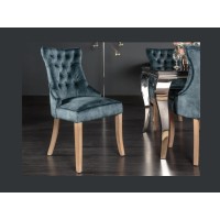 Chaise REGINA bleue grisée vue de face