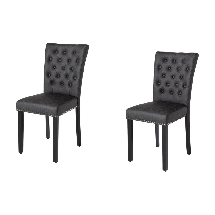 Lot de 2 chaises REGINA noires en cuir