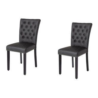 Lot de 2 chaises REGINA noires en cuir