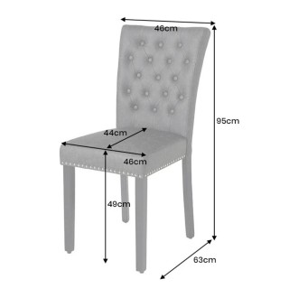 Chaise REGINA caramel en cuir artificiel dimensions