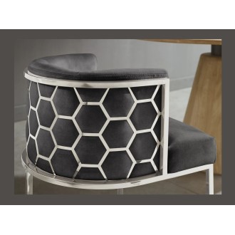 Chaise VELTO grise nid d'abeille vue de dos