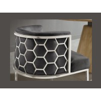 Chaise VELTO grise nid d'abeille vue de dos