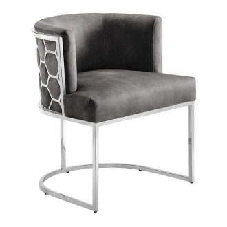 Chaise VELTO grise nid d'abeille